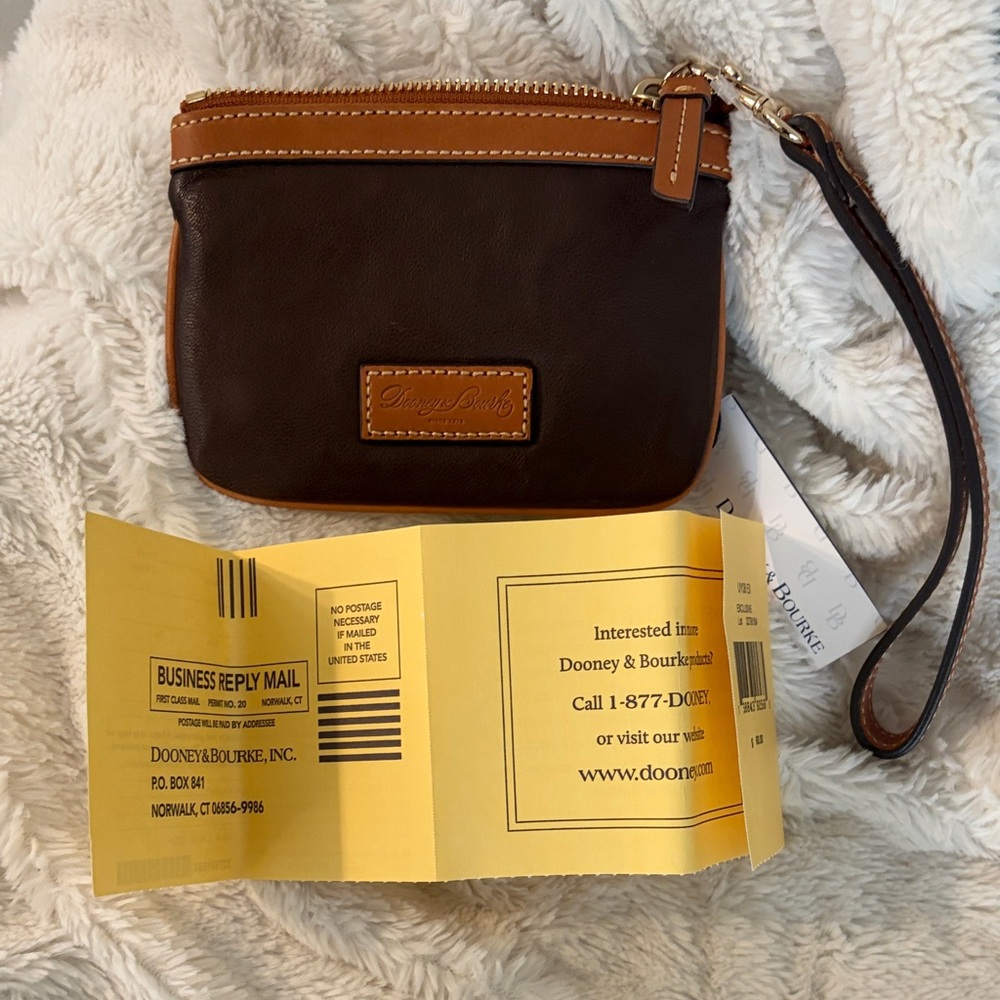 Dooney & Bourke Brown and Tan Wristlet - Picture 3 of 5